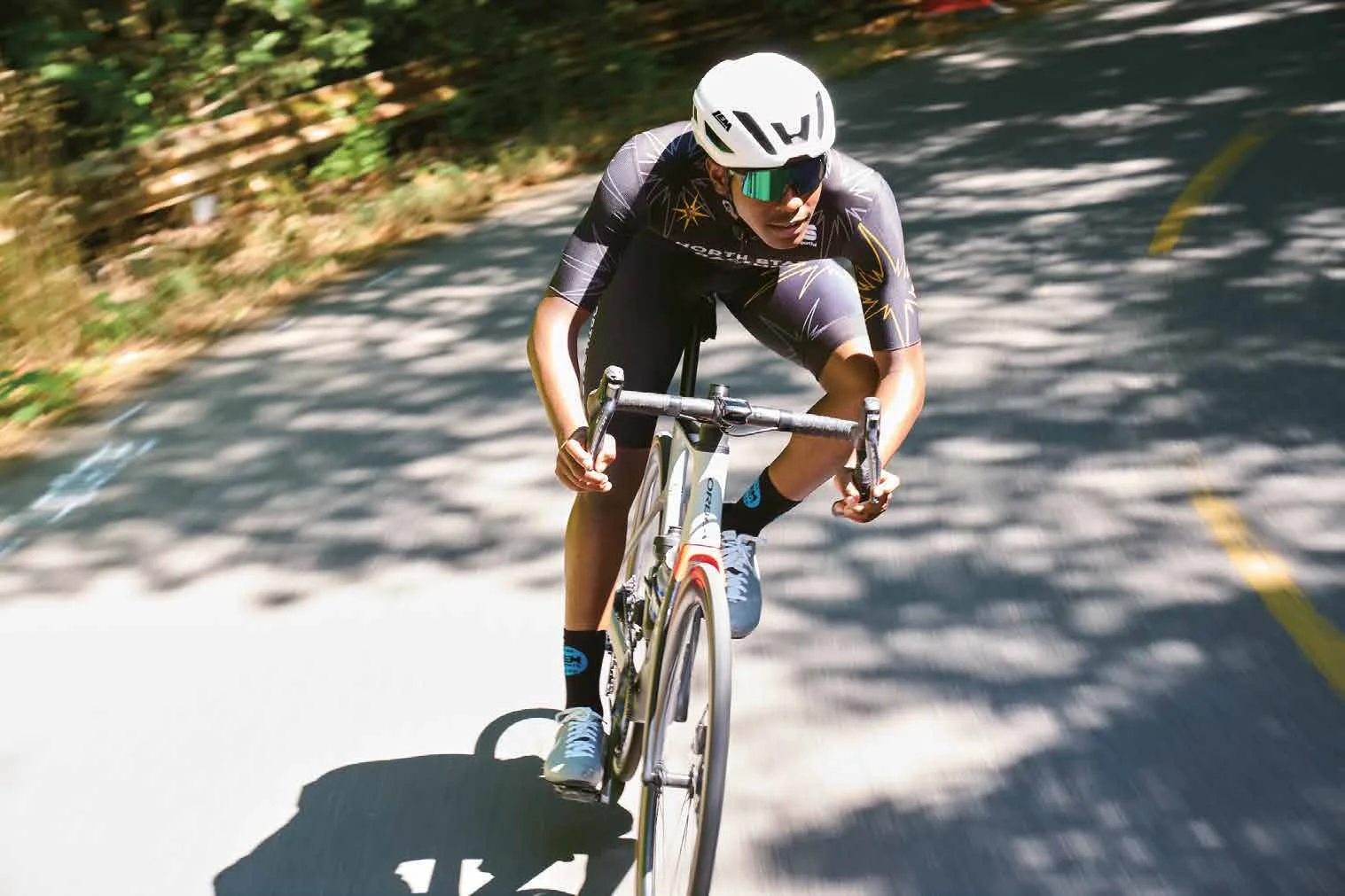 Road rider wearing the LEM Attack